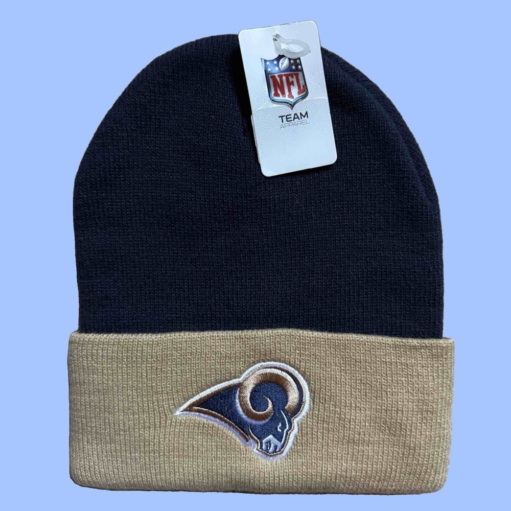 St. Louis Rams beanie NFL Team Apparel navy beige one size fits all NWT